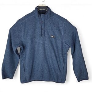 Eddie Bauer Sweater Fleece Blue Knit Size M
